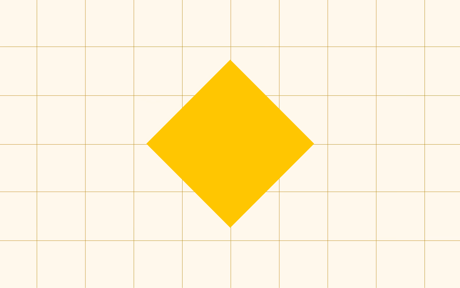 Yellow diamond shape centered on a pale yellow grid background.